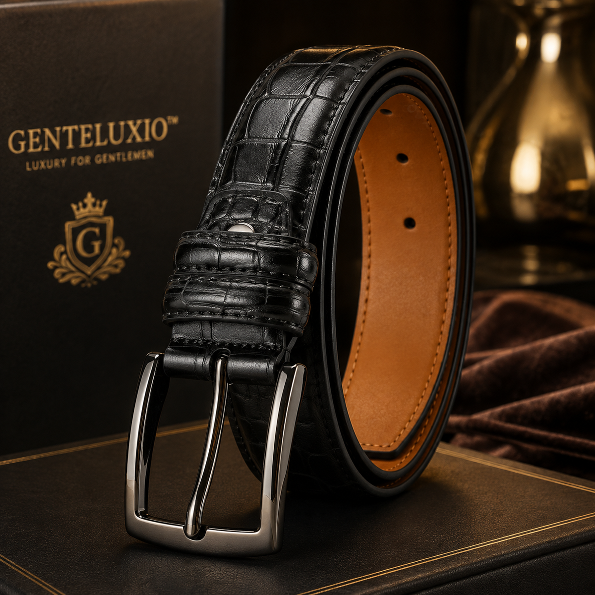 Ceinture en cuir automatique GENTELUXIO™ Sovereign – Ceinture habillée de luxe haut de gamme