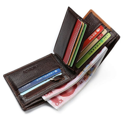Portefeuille en cuir GENTELUXIO™ Imperial Eagle – Bifold avec fermeture éclair et compartiment à monnaie