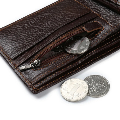 Portefeuille en cuir GENTELUXIO™ Imperial Eagle – Bifold avec fermeture éclair et compartiment à monnaie