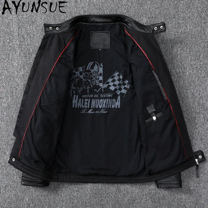 Blouson de moto en cuir slim pour hommes GENTELUXIO™ Apex Rider
