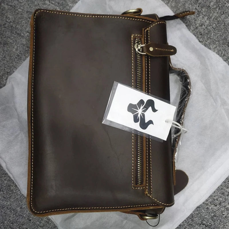 GENTELUXIO™ Mallette de Direction Heritage – Sac d'Affaires en Cuir Véritable Premium