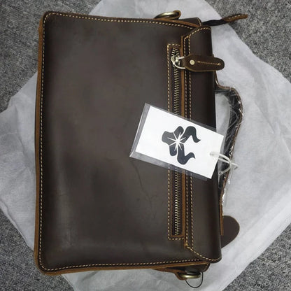 GENTELUXIO™ Mallette de Direction Heritage – Sac d'Affaires en Cuir Véritable Premium