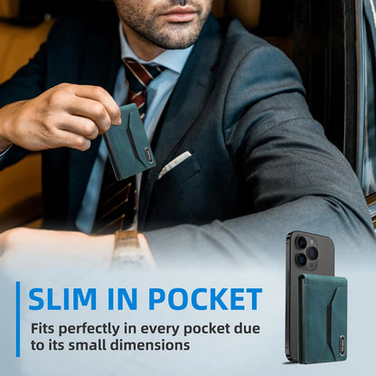 DenIor™ MagSnap — Magnetic Pop-Up Leather Card Wallet