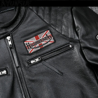 Blouson de moto en cuir slim pour hommes GENTELUXIO™ Apex Rider
