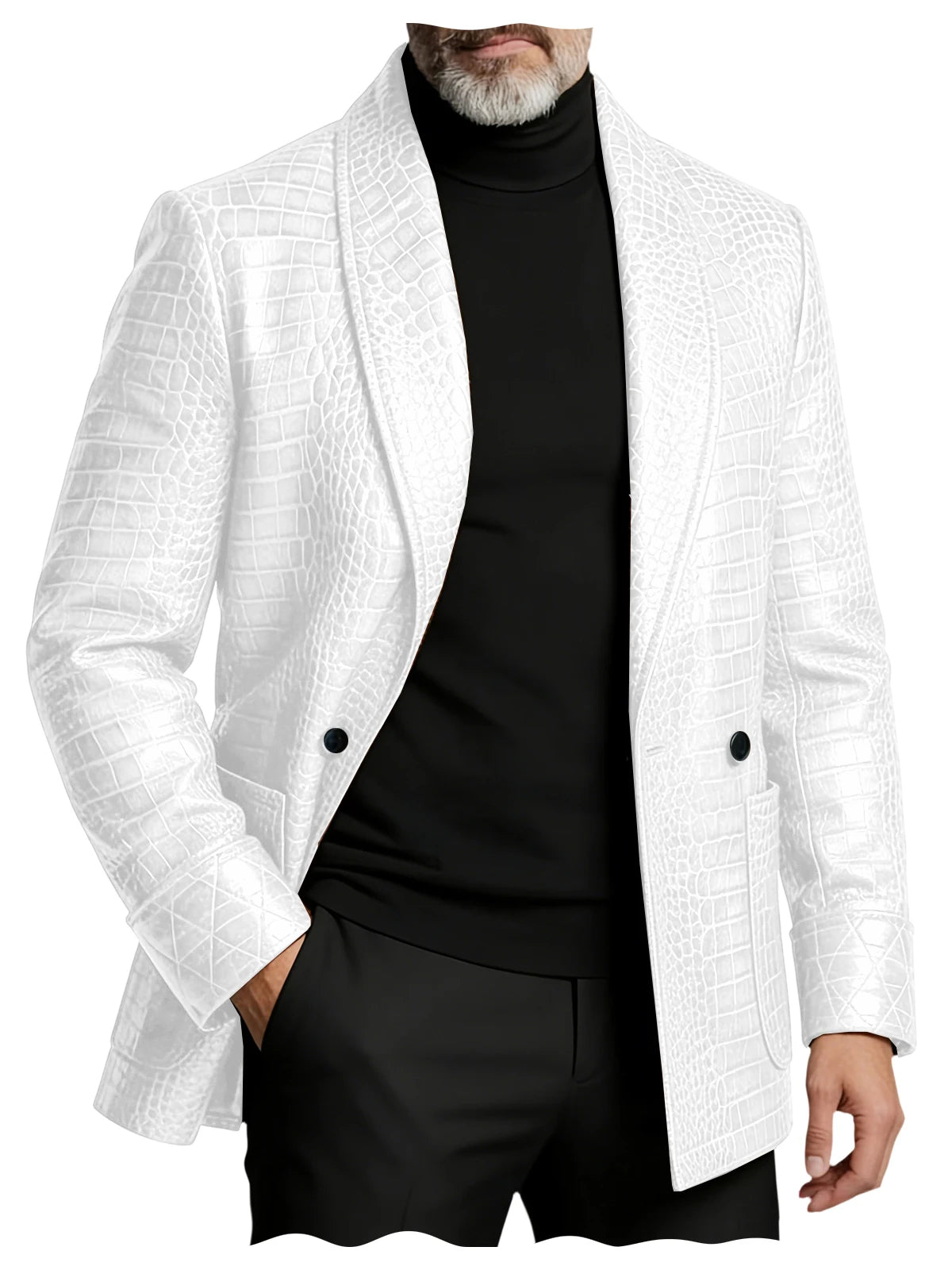 Veste de smoking GENTELUXIO™ Royal Croc – Veste de luxe en cuir à un bouton
