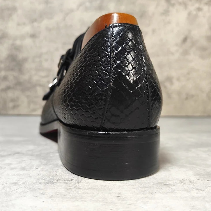Mocassins GENTELUXIO™ Imperial Python – Chaussures à double boucle en cuir véritable de première qualité