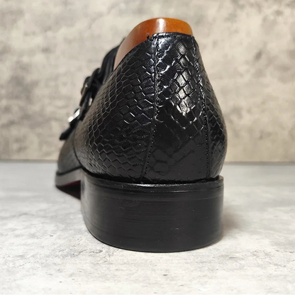 Mocassins GENTELUXIO™ Imperial Python – Chaussures à double boucle en cuir véritable de première qualité