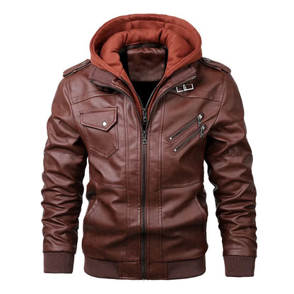 Blouson moto en cuir PU GENTELUXIO™ Urban Rider pour homme
