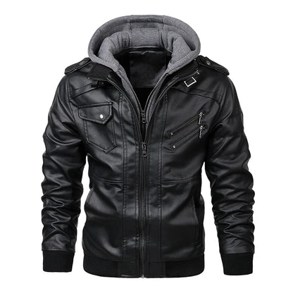Blouson moto en cuir PU GENTELUXIO™ Urban Rider pour homme