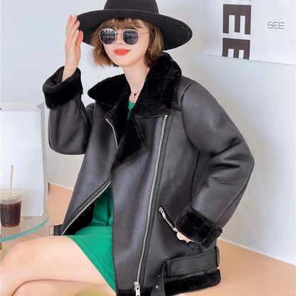 Genteluxio™ The Elara Faux Fur Rider Jacket