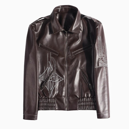 Blouson en cuir brodé Regent GENTELUXIO™