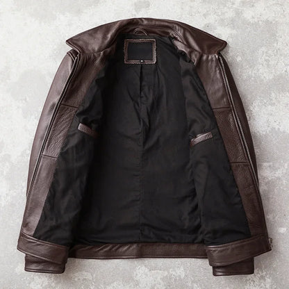 GENTELUXIO™ Heritage Slim-Fit Men’s Genuine Cowhide Leather Jacket