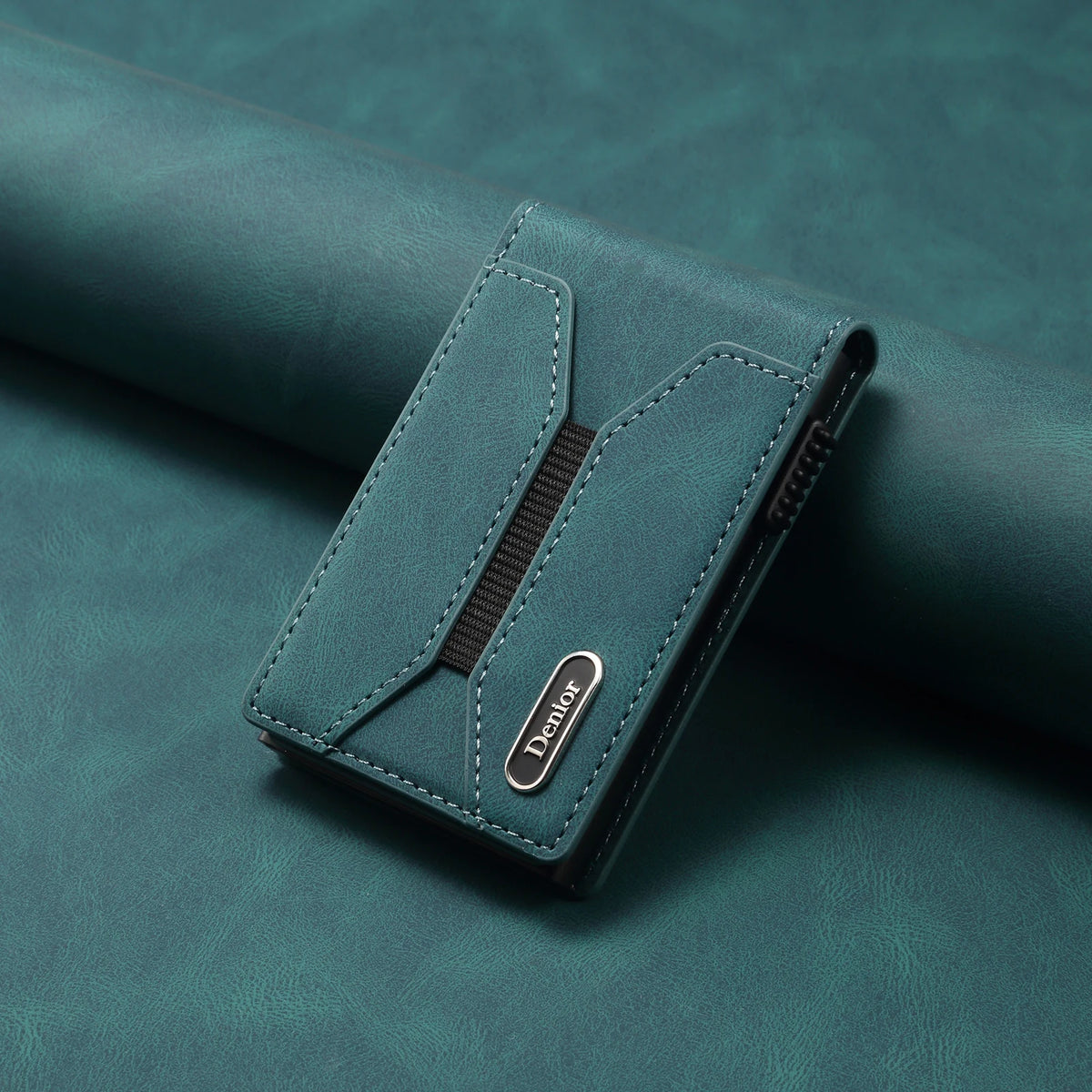 DenIor™ MagSnap — Magnetic Pop-Up Leather Card Wallet