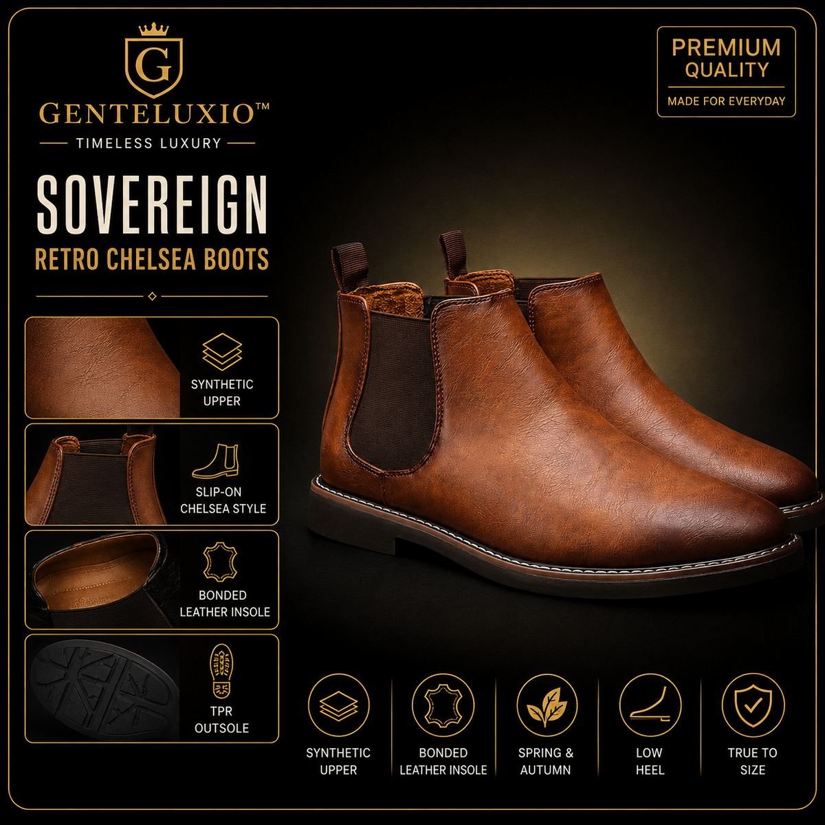 Bottes Chelsea Rétro GENTELUXIO™ Sovereign pour Hommes